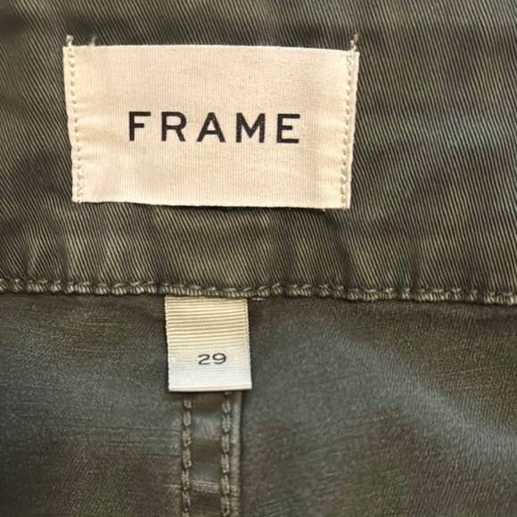 Frame Olive Khaki Wide Leg Trousers - Picture 2 of 6